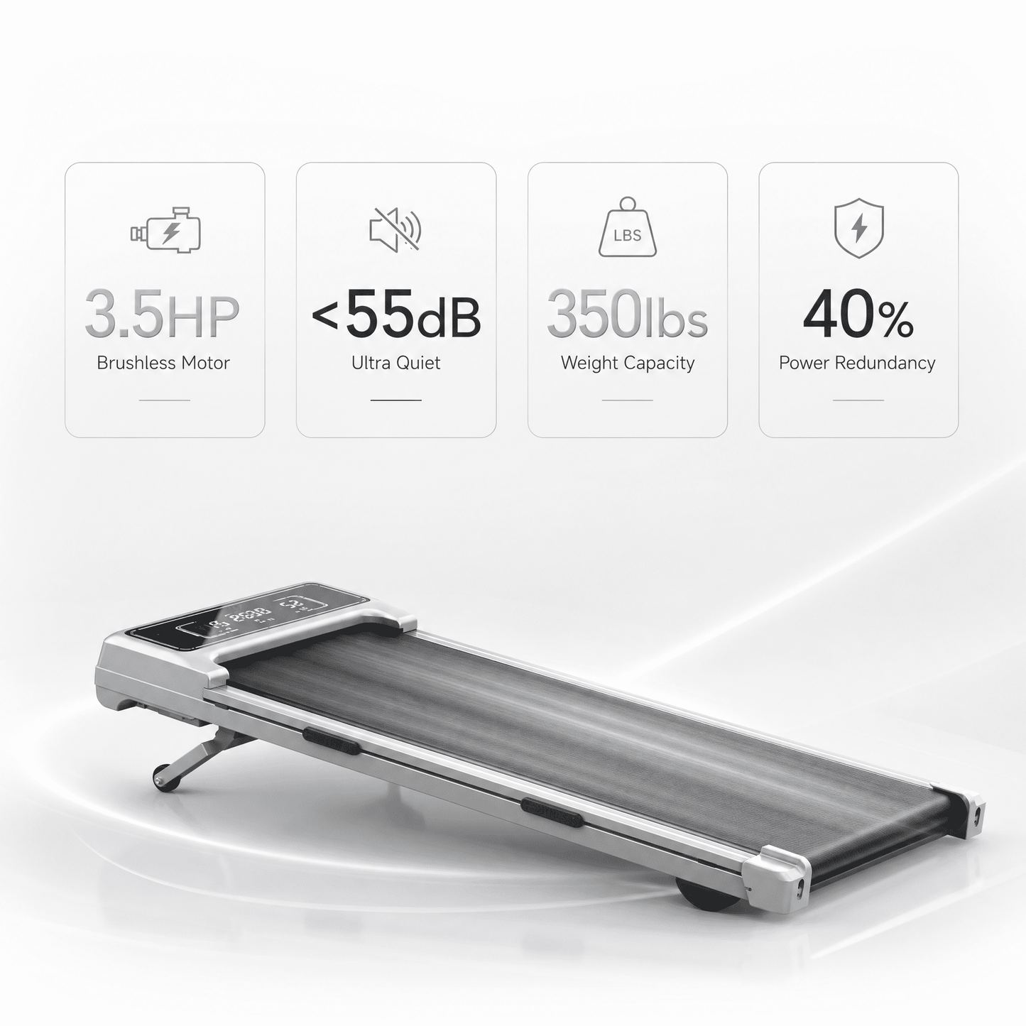FYC Walking Pad Treadmill with 15% Auto Incline, 350 lbs Capacity 3.5HP Ultra Quiet Brushless Motor, 0.5-6MPH Speed, Bluetooth Speaker & APP, Under Desk Treadmill for Home Office Hiking