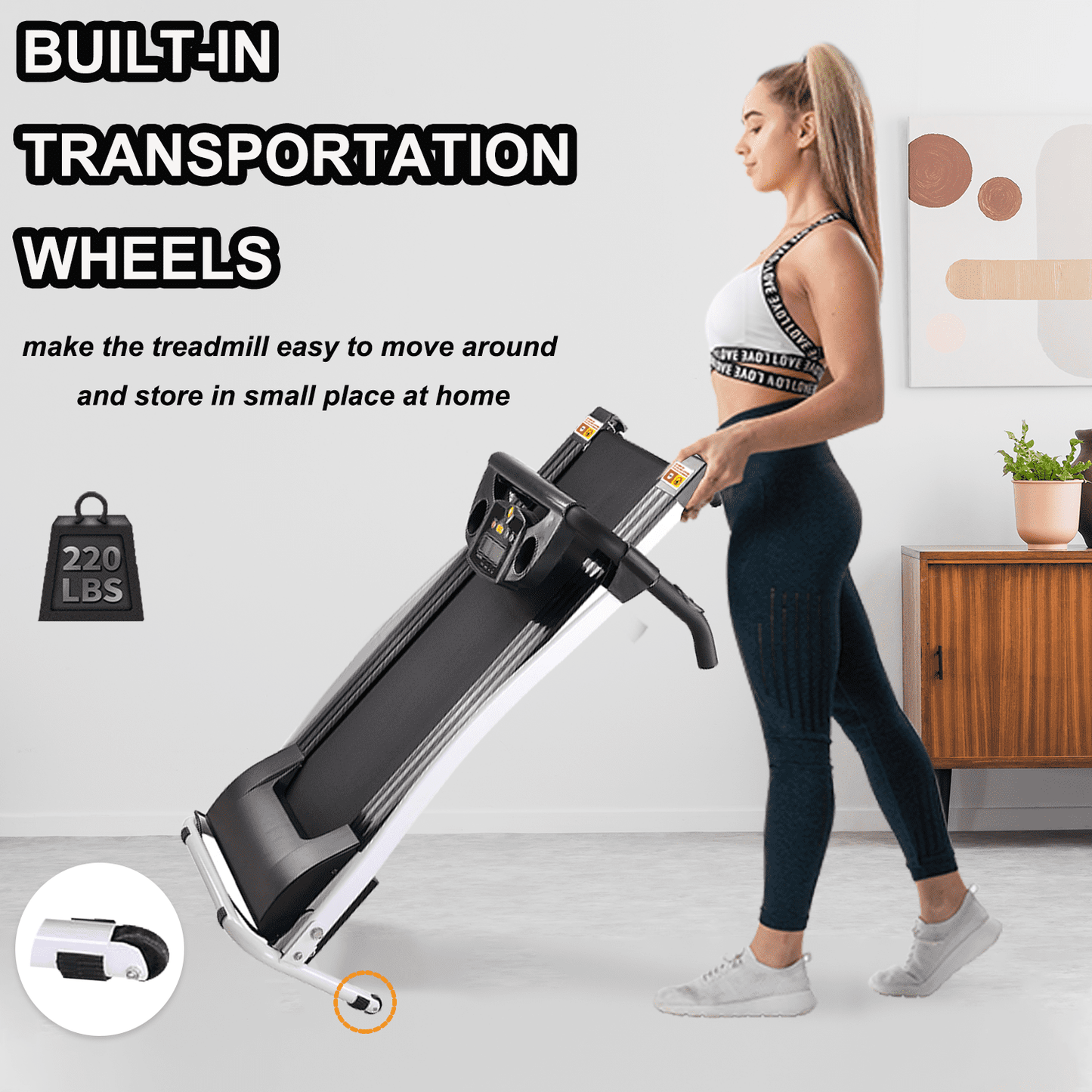 FYC Foldable Treadmill for Home, Electric Folding Treadmill with 300 lb Capacity, APP Control, Compact Design