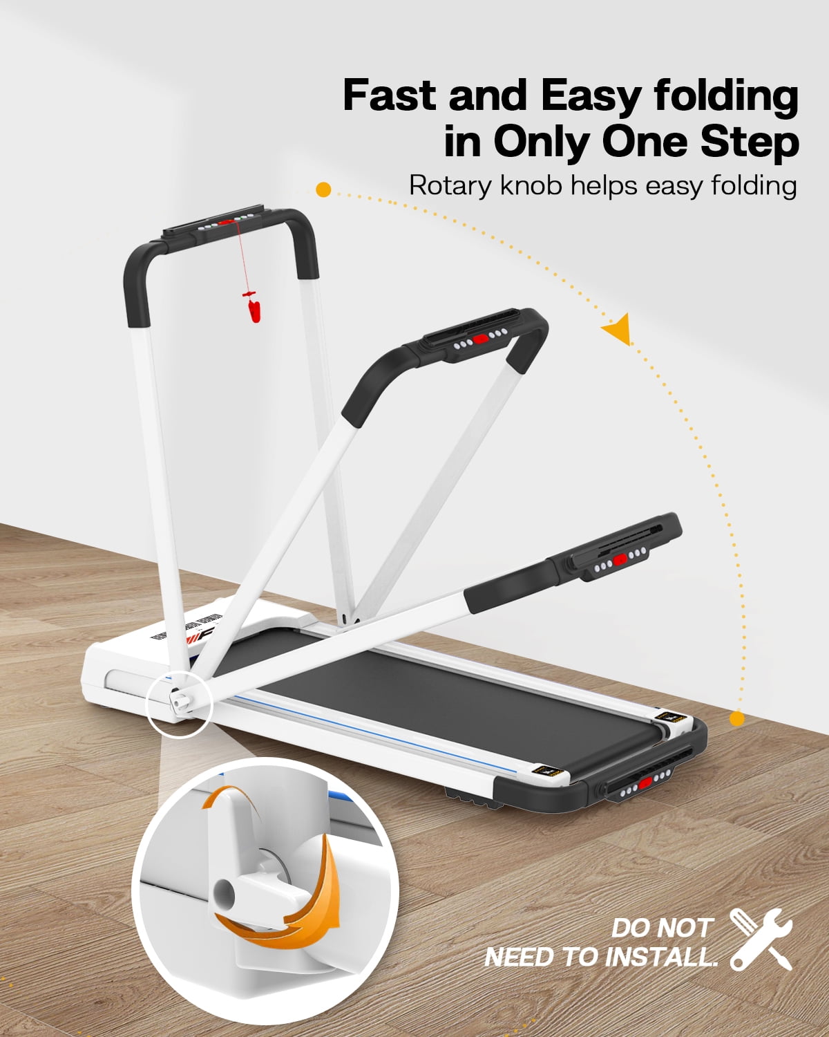 FYC Walking Pad Treadmill with Incline - 4 in 1 Under Desk Home Portable Compact Machine