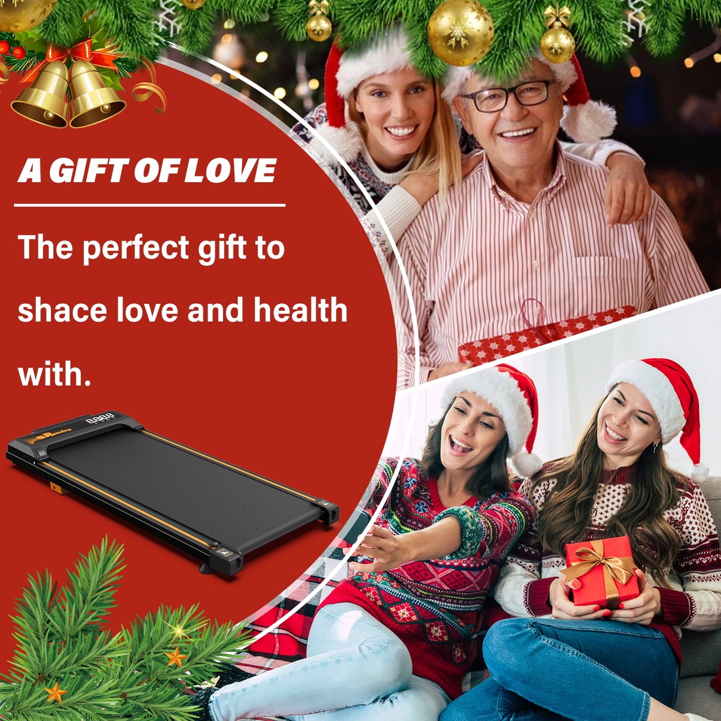 FYC Walking Pad Treadmill with Incline - 4 in 1 Under Desk Home Portable Compact Machine