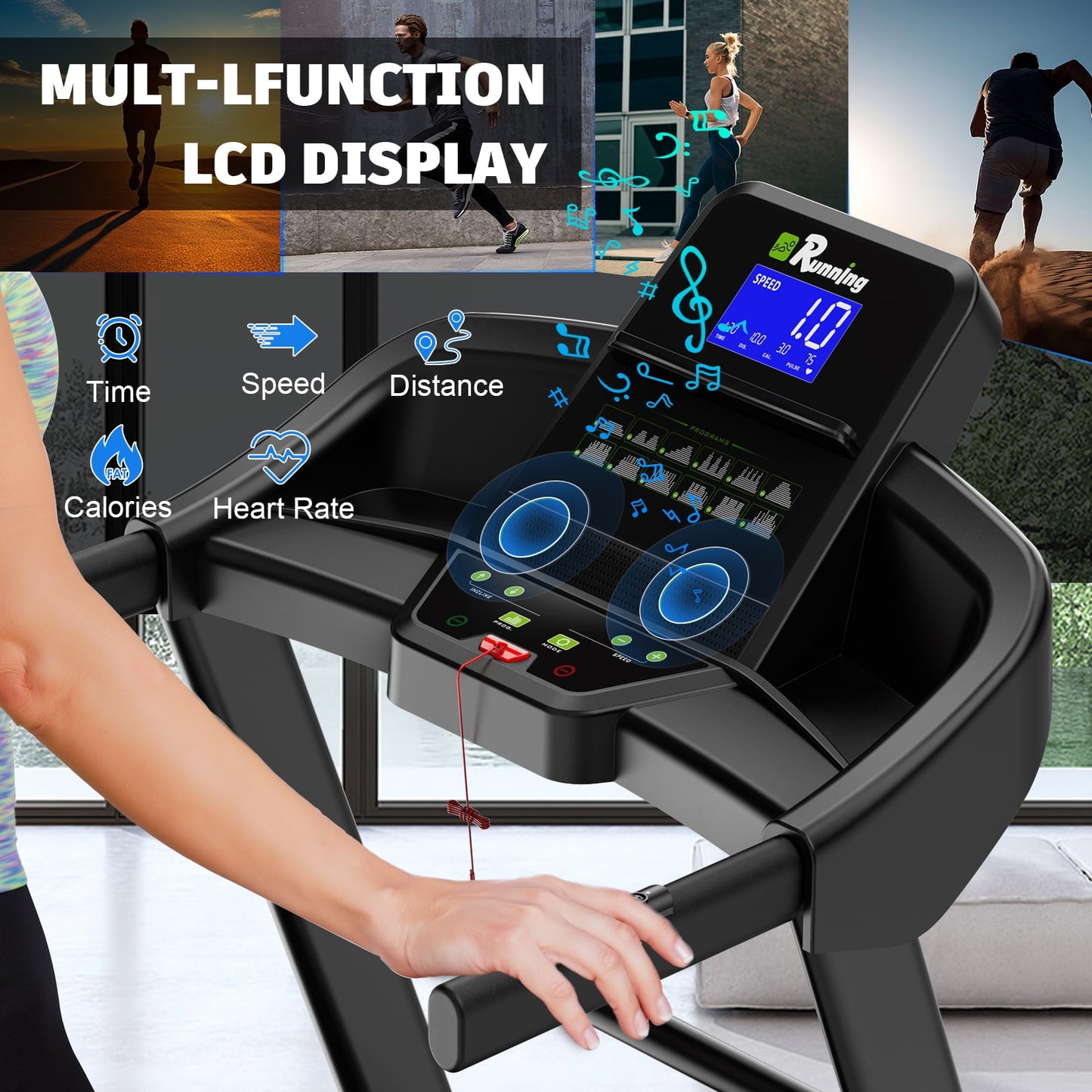 FYC 400LBS Capacity 3.5 HP Treadmill with 15% Auto Incline for Home- Heavy Duty Treadmill Foldable with APP/Bluetooth - 18 Inch Wide Belt, Folding Treadmill for Home Gym Walking Running Exercise