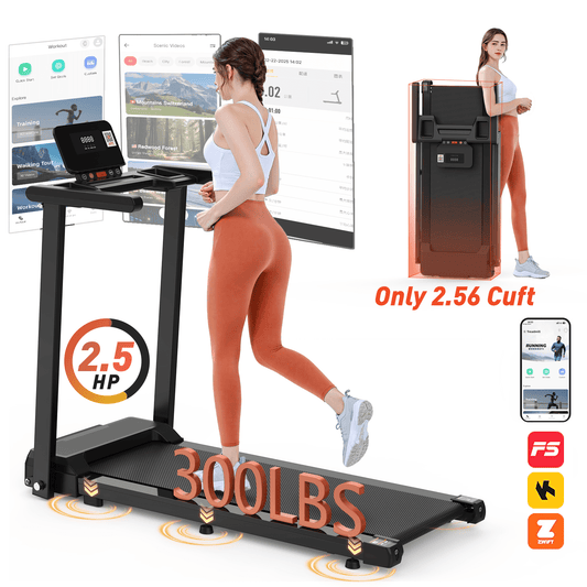 FYC Foldable Treadmill for Home, Electric Folding Treadmill with 300 lb Capacity, APP Control, Compact Design