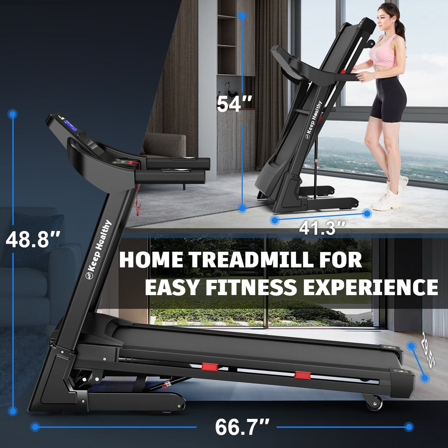 FYC 400lb Capacity 3.5 HP Treadmill with 15% Auto Incline for Home - Heavy Duty Foldable Treadmill with APP/Bluetooth - 18 Inch Wide Belt Folding Treadmill