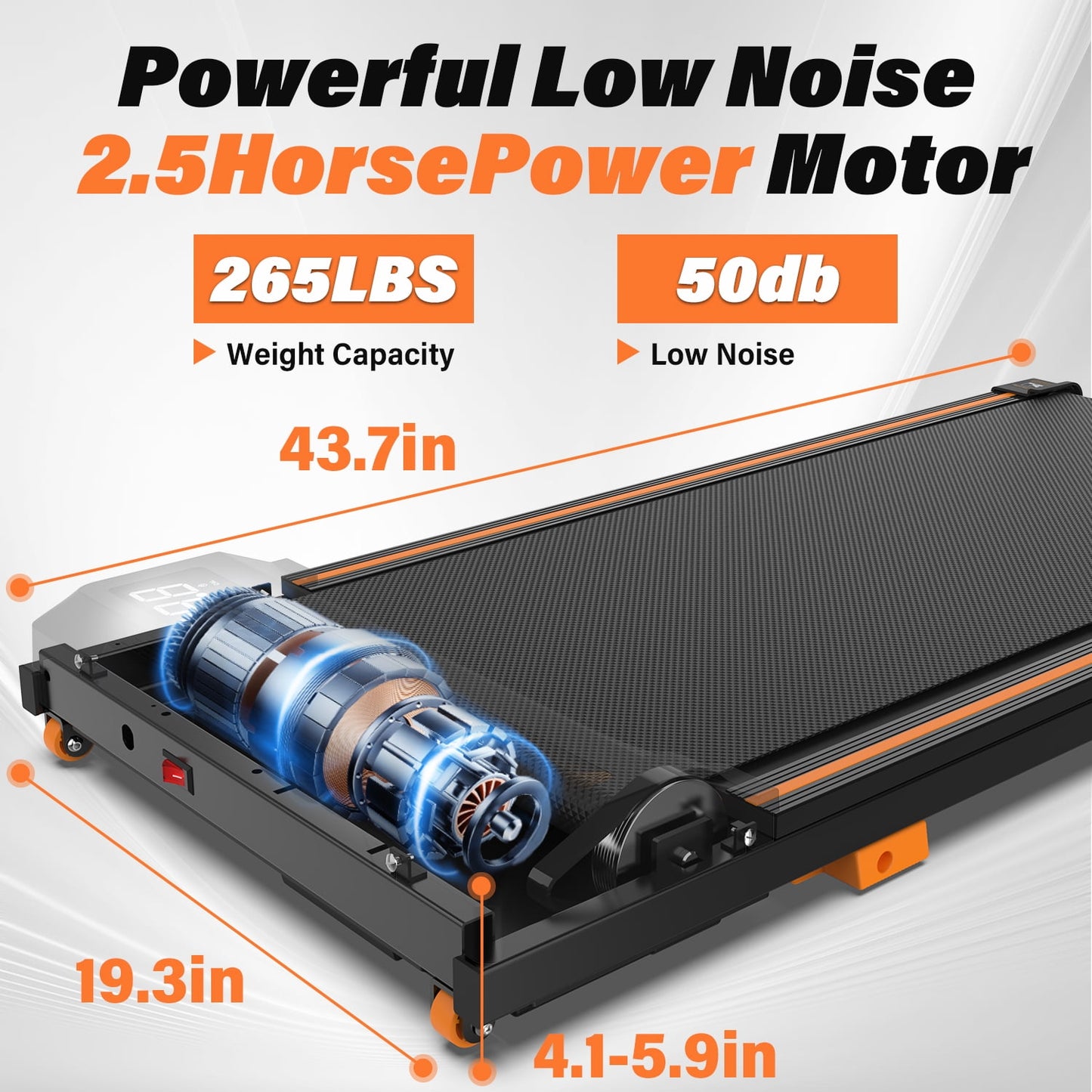 FYC Walking Pad Treadmill with Incline - 4 in 1 Under Desk Home Portable Compact Machine