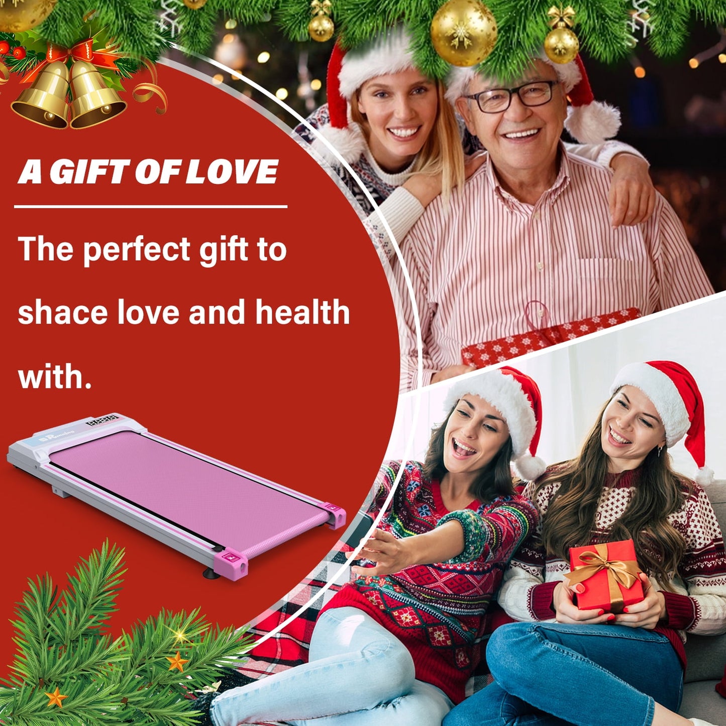 FYC Walking Pad Treadmill with Incline - 4 in 1 Under Desk Home Portable Compact Machine