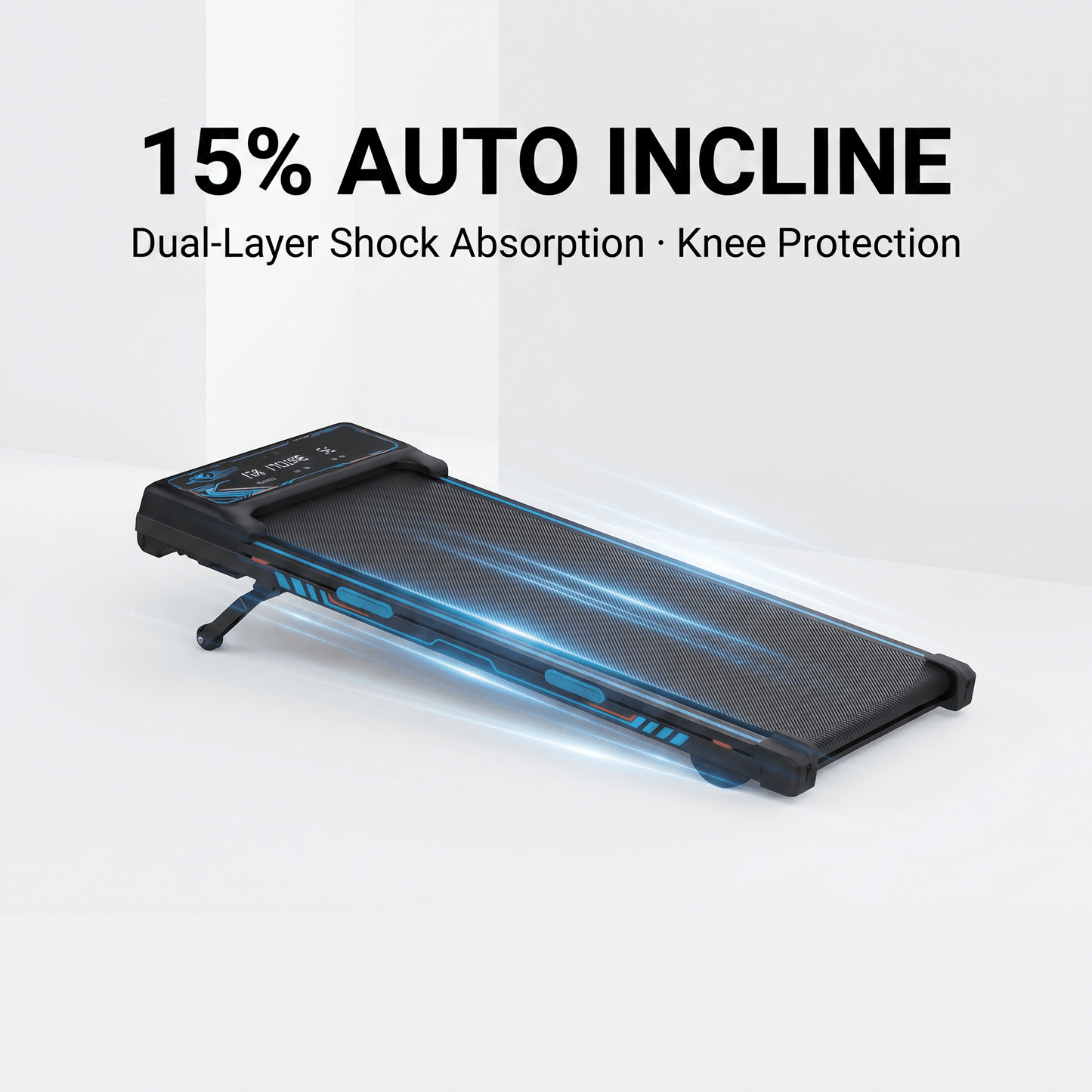 FYC Walking Pad Treadmill with 15% Auto Incline, 350 lbs Capacity 3.5HP Ultra Quiet Brushless Motor, 0.5-6MPH Speed, Bluetooth Speaker & APP, Under Desk Treadmill for Home Office Hiking