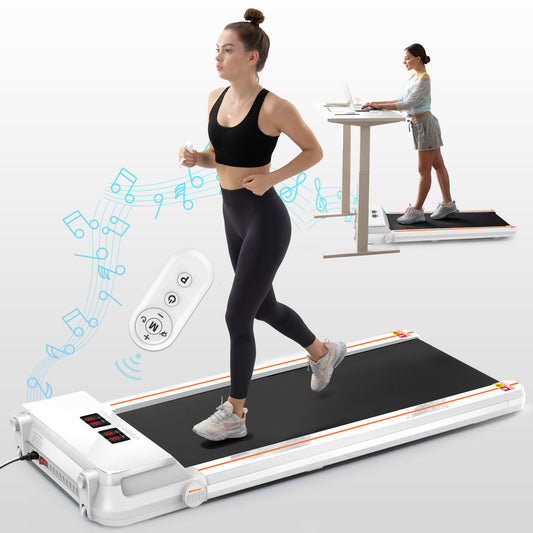 FYC Under Desk Treadmill 2.5HP Slim Walking Treadmill with APP/Bluetooth (JK30F-9-White)