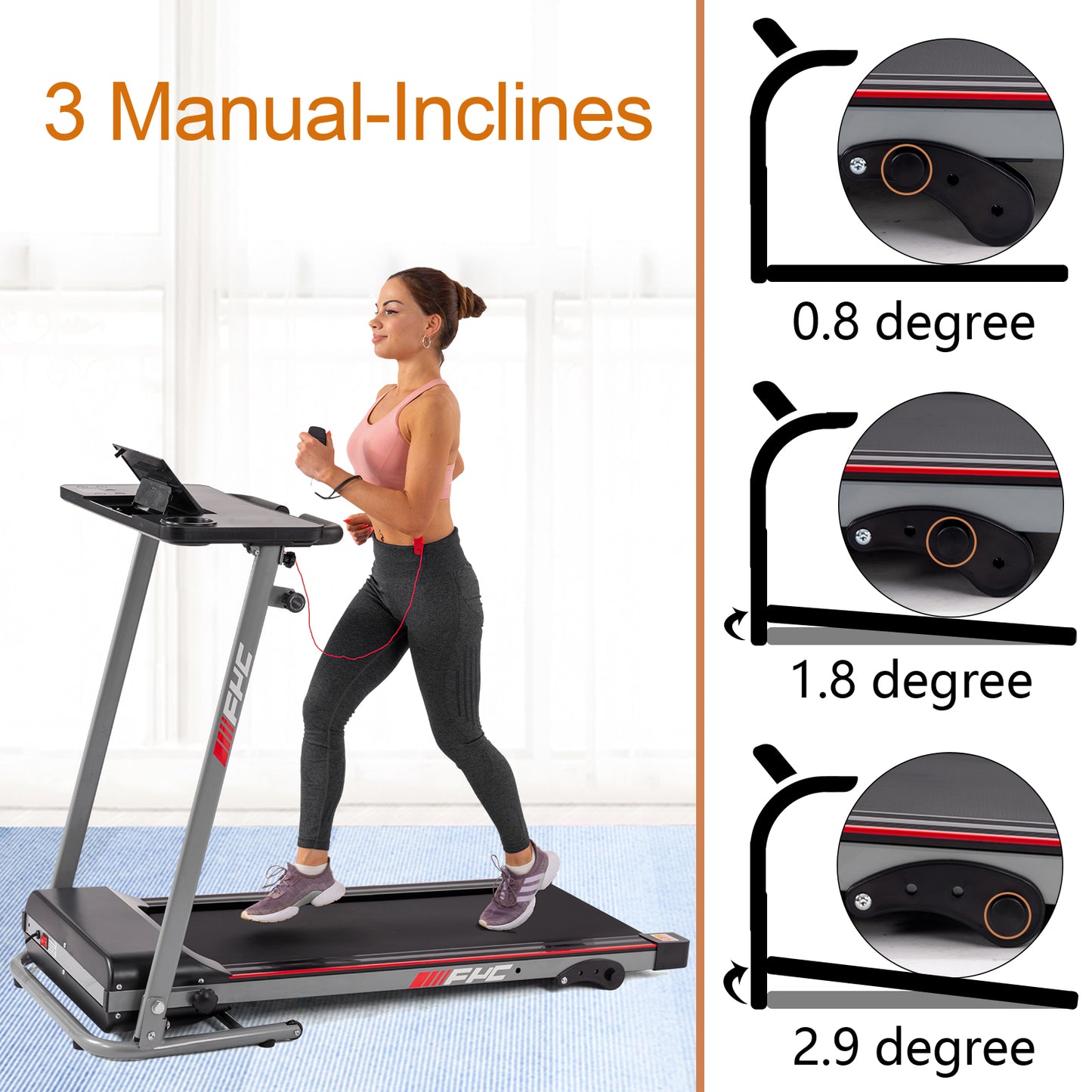 FYC Office Desk Treadmill for Home with Remote Control - Lightweight Foldable Treadmill (JK1608-2)