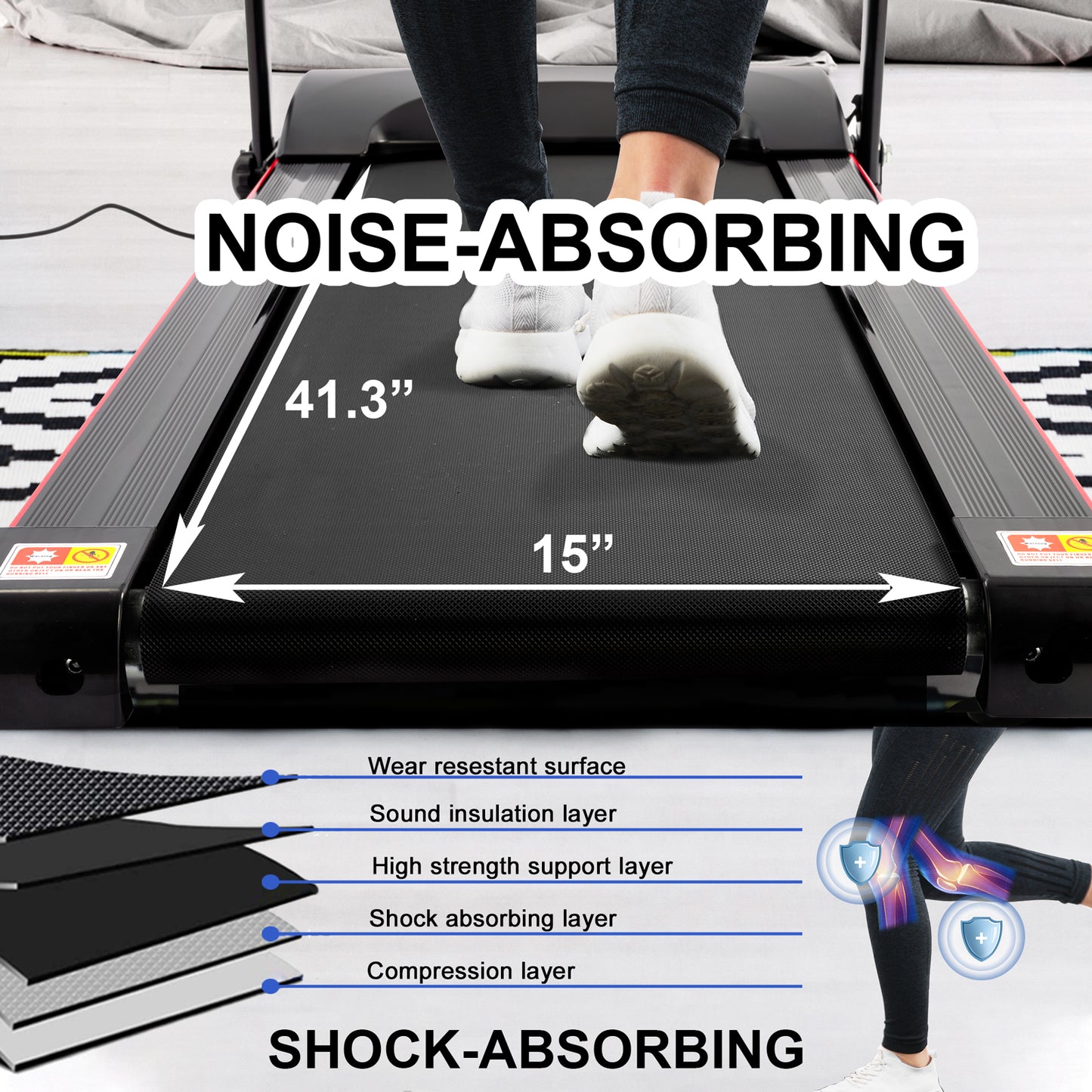 FYC 2.5HP Folding Treadmills for Home with Bluetooth and Incline (JK1609)
