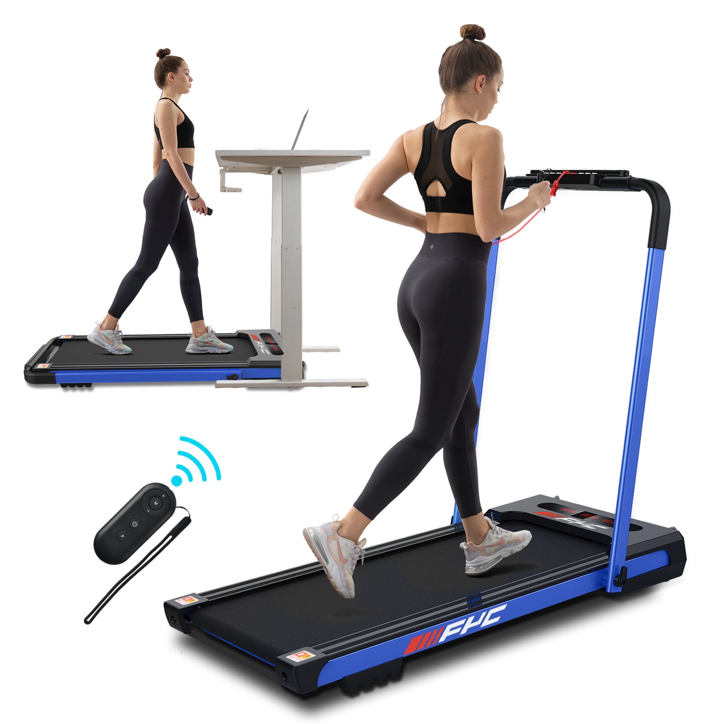 FYC 2 in 1 Under Desk Treadmill - 2.5 HP Folding Treadmill for Home (JK31-8-Black)